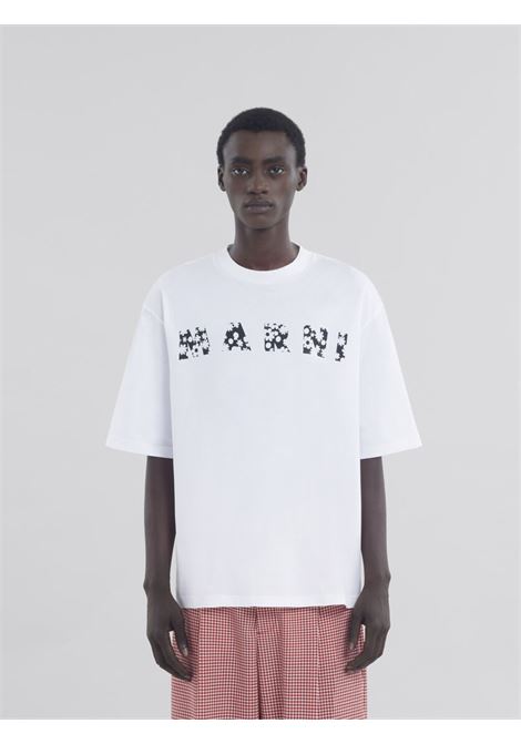 floral logo t-shirt man white MARNI | HUMU0223IP USCX50FLW01